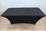 Black 6ft Trestle Table with Tablecloth