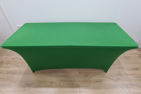 Green 6ft Trestle Table with Tablecloth