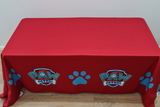 Red Paw/Dog 4ft Table & Tablecloth