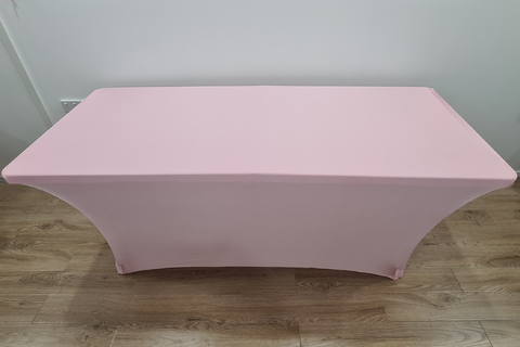 Light Pink 6ft Trestle Table with Tablecloth