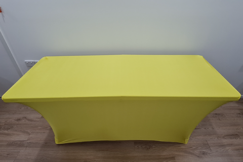 Yellow 6ft Trestle Table with Tablecloth